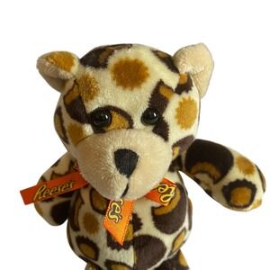 Reese's Peanut Butter Cups Plush Teddy Bear Leopard Print Stuffed Animal 7"